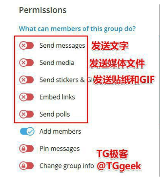 Telegram电报群组如何开启全员禁言？